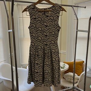 Chevron Patterned Black and White Dress